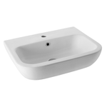 Johnson Suisse 455 x 350mm White Compact Wall Basin With 1 Taphole Chrome Bottle Trap And Overflow