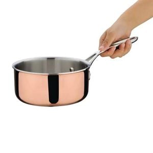 Vogue Saucepan Induction Tri-wall Copper 1.5l 160mm Commercial Kitchen Cookware