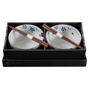 Omotenashi Sakurazukushi Set of 2 Donburi Bowls & Chopsticks
