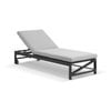 Kansas Outdoor Aluminium Sun Lounge On Wheels Charcoal & Textured Olefin Grey Cushions