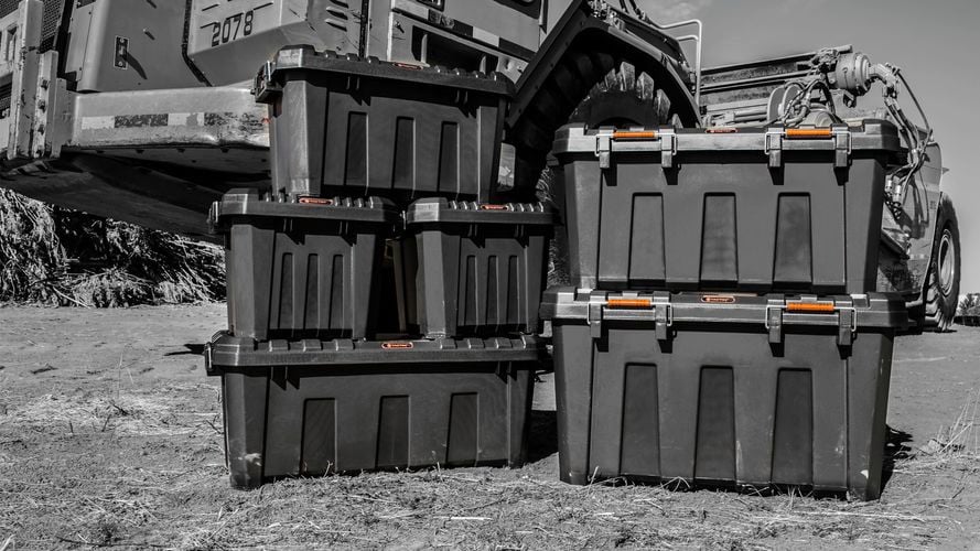 Lockable & stackable heavy duty container range, tough build trade quality.