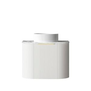 Attica 600mm Satin White Bentwood Fluted Curve Wall Hung Vanity With Natural Carrara Marble Top