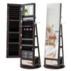 Costway 4 In 1 Rotating Jewellery Storage Full Length Mirror Coffee