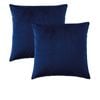 Bianca Pair of Vivid Coordinate Velvet Indigo European Pillowcases 65 x 65 cm