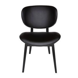 SK Designer Living | Nobu Upholstered Dining Chair | Black Legs - Black PU Leather