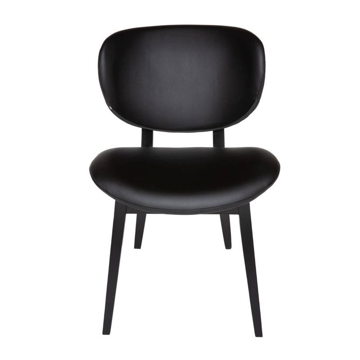 SK Designer Living | Nobu Upholstered Dining Chair | Black Legs - Black PU Leather