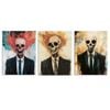 3pcs Suit Skeleton Print 100% Australian Made 3 x 40x60cm (Metal Print)