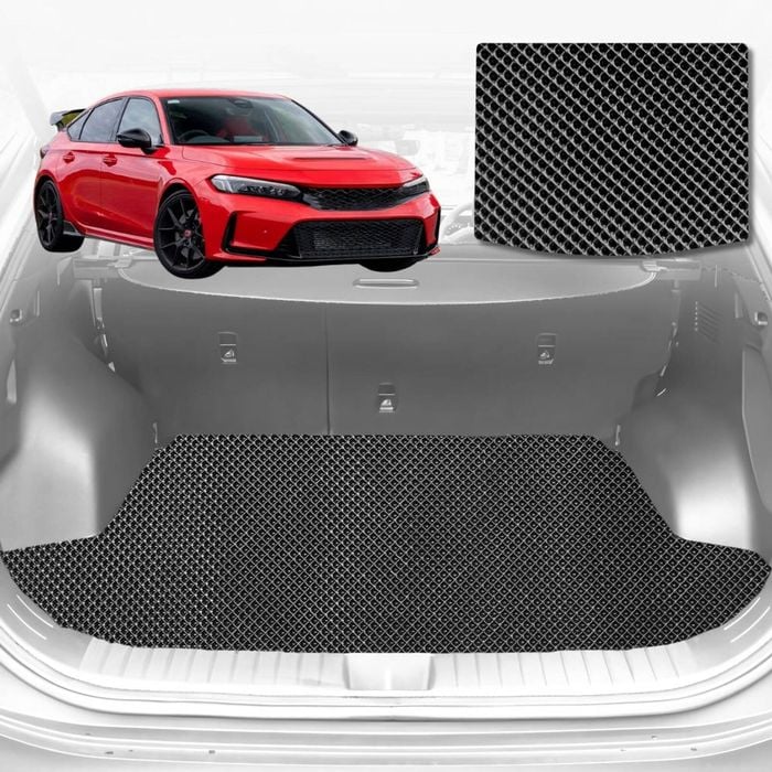 6D Diamond Car Boot Mat for Honda Civic (Sedan, 9th Gen)2012-2016-Hatch-Cargo Mat-Black-Outback GT