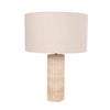 Cla Lighting Sagitta Oblong Table Lamp Beige Travertine Base Cream Fabric Shade Large