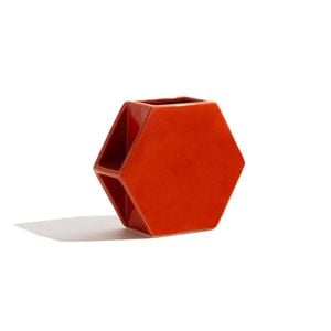 Ben David Hex Flower Vase Home/Lounge Decor Small - Rust