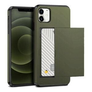 Hard Case Wallet Card Slot Cover - For Apple iPhone 7 Plus / 8 Plus (Green)