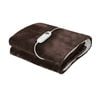 Bedra Bedding Electric Throw Rug Dual Side Heated Blanket Flannel&Sherpa Brown