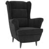 vidaXL Armchair Single Sofa Upholstered Armchair Living Room Black Velvet