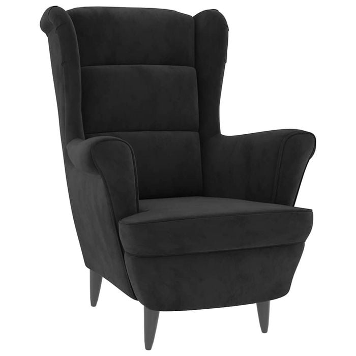 vidaXL Armchair Single Sofa Upholstered Armchair Living Room Black Velvet