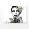 Black and White Fashion Girl Print 100% Australian Made 180x120cm (Stretched Canvas)