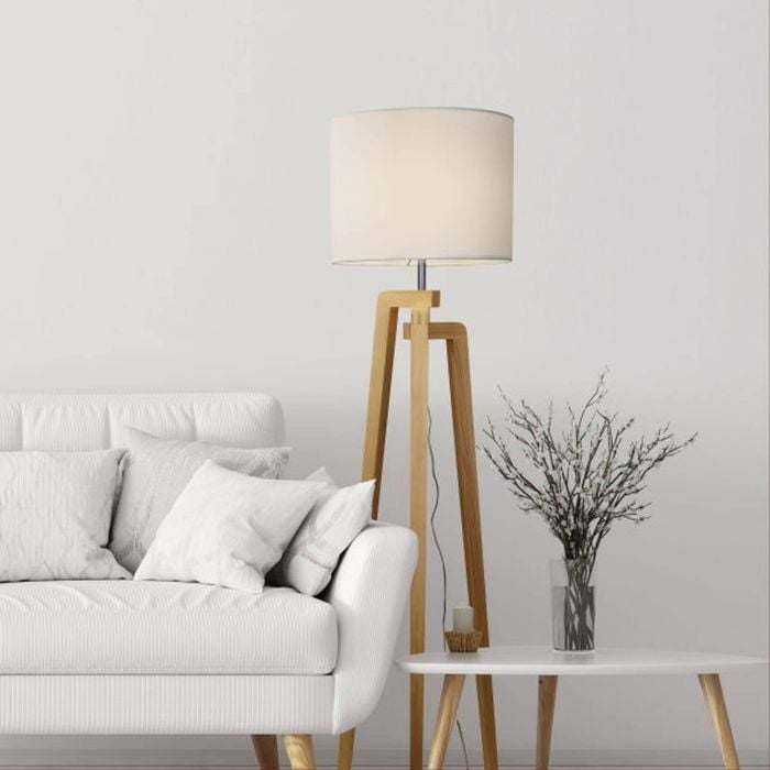 Oriel Lighting Lund Complete Floor Lamp White