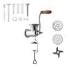 Vevor Manual Meat Grinder Silver 304 Stainless Steel With 2 Cutting Plates 4 Sausage Tubes