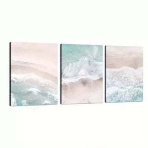 3 Set of Ocean & Beach Wave Print 100% Australian Made 3 x 40x60cm  (Stretched)