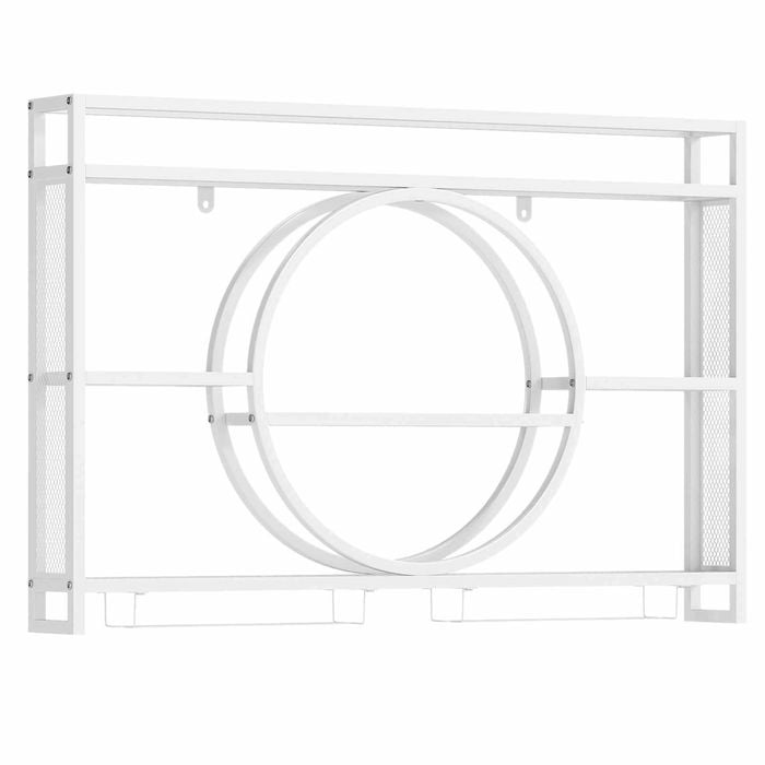 Costway Wall Wine Rack Glass Bottle Holder Bar Shelf Kitchen White