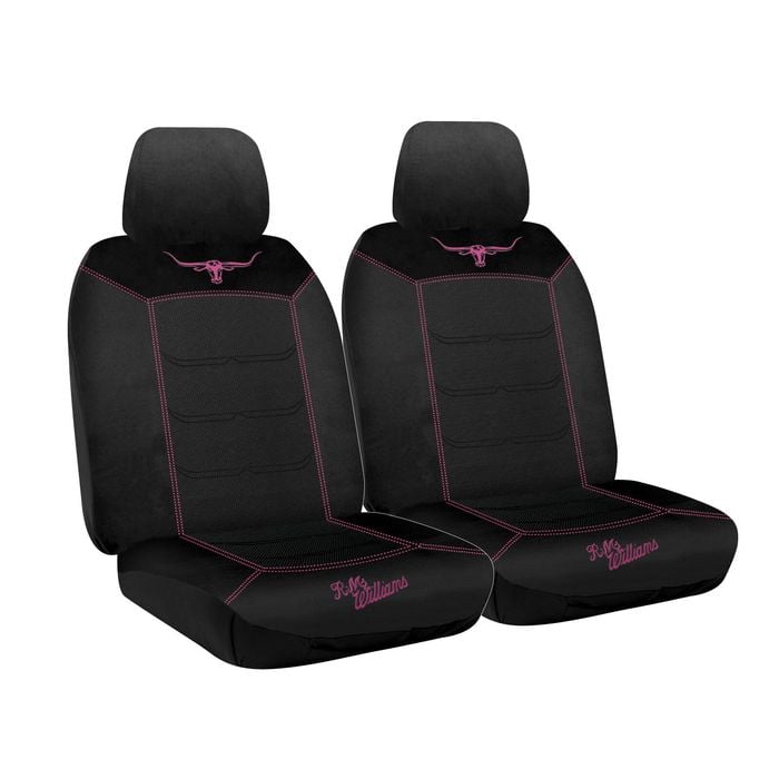 R.M.Williams Rmw Longhorns Jillaroo Black Mesh Front Car Seat Covers Universal Fit