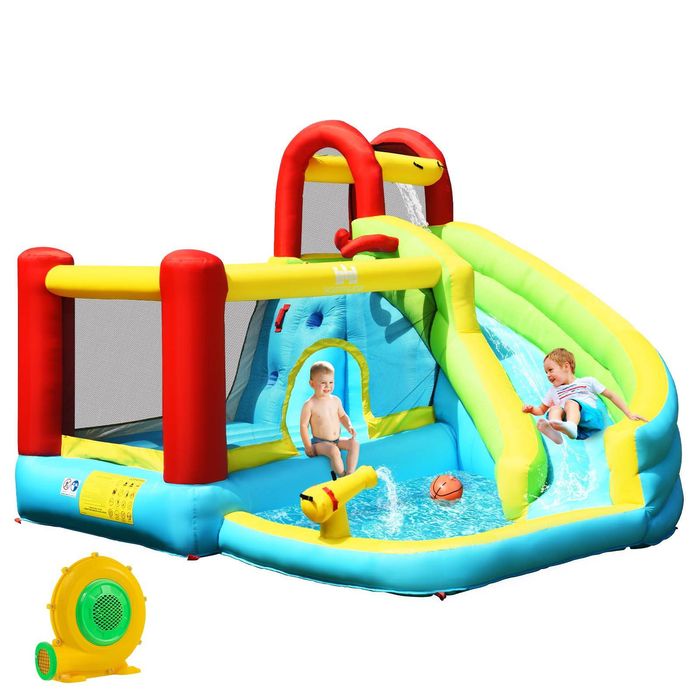 Costway Inflatable Bouncy Castle Water Slide Splash Pool w/Blower