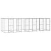vidaXL Outdoor Dog Kennel Galvanised Steel with Roof 14.52 m²