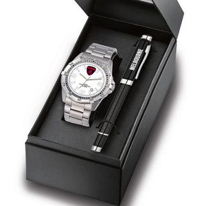 AFL Watch & Pen Gift Set - Melbourne Demons - Stainless Steel