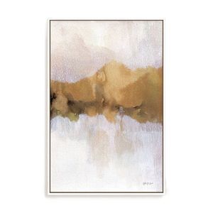 Artey | Golden Abstract - Framed Canvas - White - 80 x 120cm