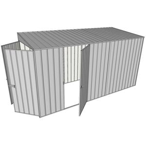 Build-a-Shed 1.5 x 3.7 x 2m Single Hinged Side Door Skillion Shed - Zinc