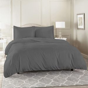 Luxor Double Grey Color 1000TC 100% Cotton Quilt Doona Duvet Cover Pillowcase Set