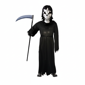 More Than Party Grave Ghoul Kids Halloween Costume Skull Mask Hood Tunic 10-12y