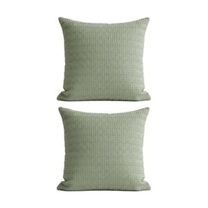 2PK Cloud Linen Celeste Cotton Waffle European Pillowcase Sage 65x65cm