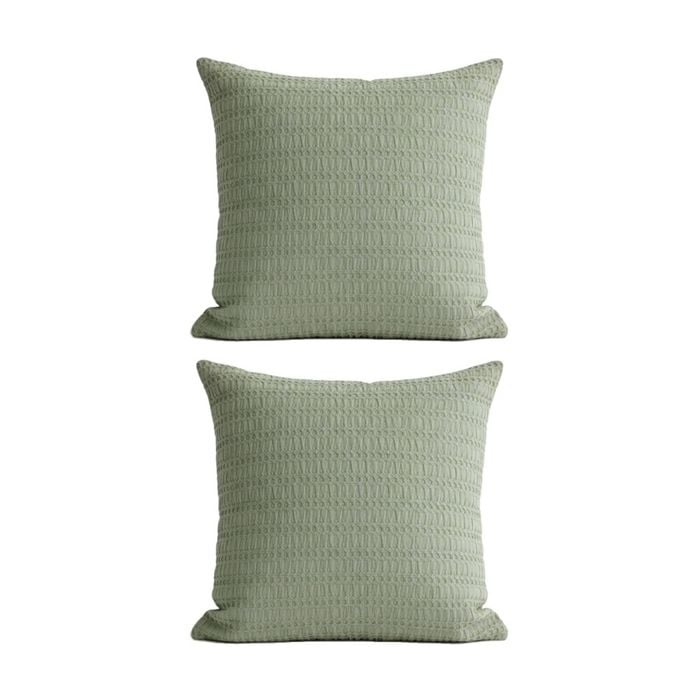 2PK Cloud Linen Celeste Cotton Waffle European Pillowcase Sage 65x65cm