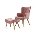 Artiss Armchair Lounge Chair Ottoman Accent Pink