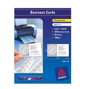 Avery Laser Business Cards White A4 (100pk)