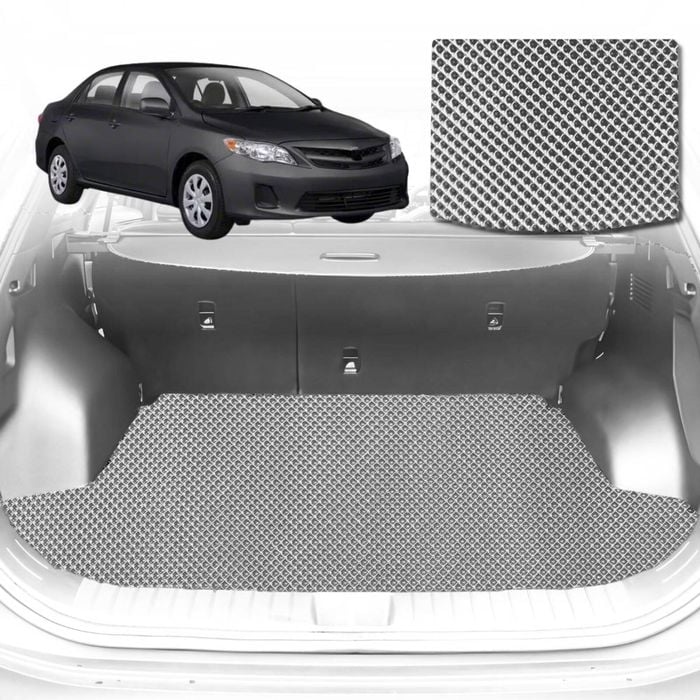 6D Diamond Car Boot Mat for Toyota Corolla Hatch/Sedan (E140/150)2007-2012-Cargo Mat-Grey-Outback GT