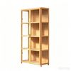 FORET 4-Tier Bamboo Display Cabinet Clear Doors