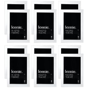 12PK Unigift 13x18cm Iconic MDF Glass Photo Frame - White