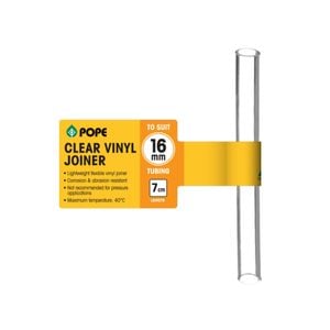Pope 16mm x 7cm Clear Vinyl Tubing Joiner