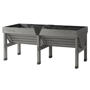 Vegtrug 1.8m Grey Medium V2 100% FSC Classic Raised Planter