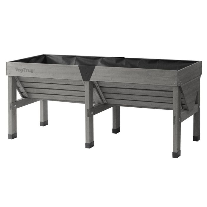 Vegtrug 1.8m Grey Medium V2 100% FSC Classic Raised Planter