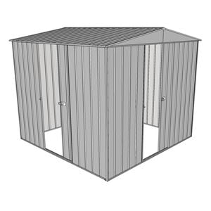 Build-a-Shed 2.3 x 2.3 x 2.3m Front Gable Two Single Sliding Door Shed - Zinc