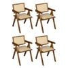 Levede 4pcs Solid Wood Dining Chairs - Walnut