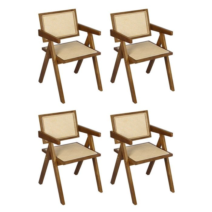 Levede 4pcs Solid Wood Dining Chairs - Walnut