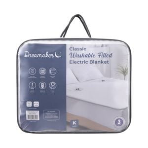 Dreamaker Classic Washable Fitted Electric Blanket Queen Bed | Overheat Protection & Fully Fitted Skirting Heated Topper
