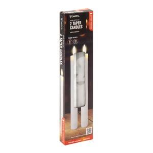 Lytworx 24cm Warm White LED Taper Candle - 2 Pack