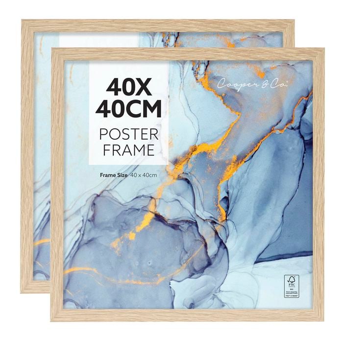 Cooper & Co. Set of 2 40x40cm Poster Photo Frames Natural