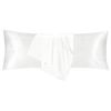 LINENOVA 2pcs Luxury Silk Satin Pillow Cases Pillowcase Cushion Covers - Body,Pure white