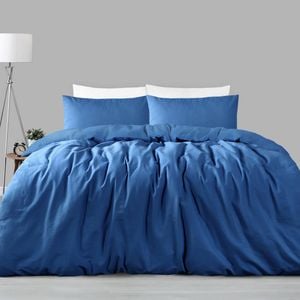 Accessorize 225tc Linen Cotton Quilt Cover Set Ocean King