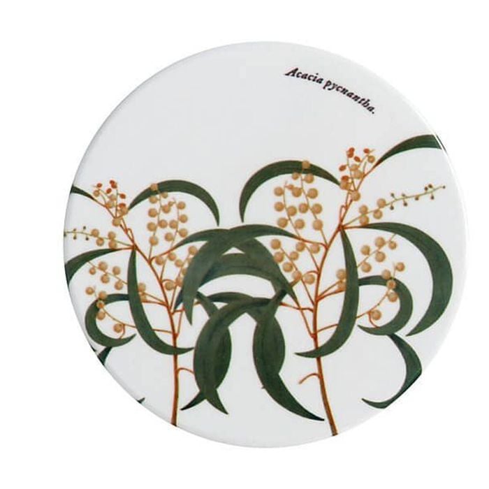Maxwell & Williams Royal Botanic Garden Ceramic Round Coaster Wattle 9.5cm